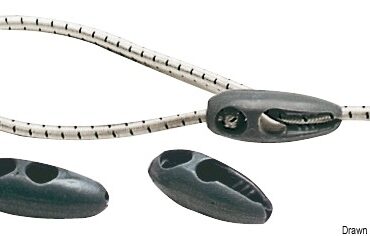 Serve per bloccare la corda elastica da 4/5/6 mm a varie lunghezze. E’ utilizzabile come serravele o altro. Funziona sul principio “Clamcleats”.
