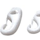 In nylon bianco, fissaggio con nodo.