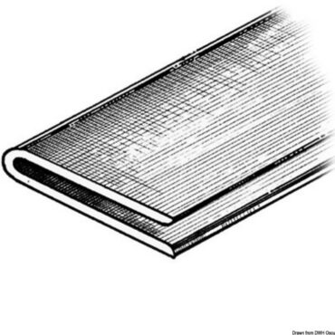 Rubbing strake 2x2x40 mm grey RAL 7035