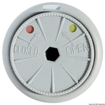 Studiata per proteggere i gommoni da accessiva pressione. La valvola può essere lasciate sempre aperta, oppure chiusa e aperta solo per controlli periodici.Diametro del foro nel tessuto: 37 mm.