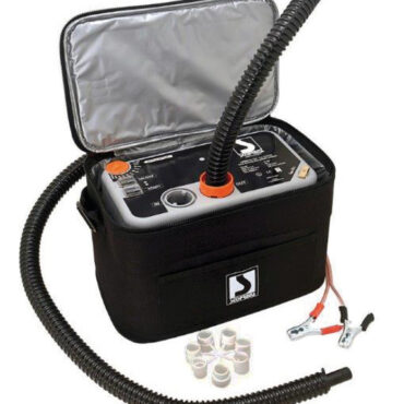 Gonfia e sgonfia. Arresto automatico alla pressione desiderata. Sistema di diagnostica a LED integrato.