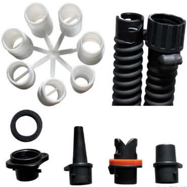 Dotato di un sistema di controllo che garantisce l’arresto automatico alla pressione selezionata.Con una portata di 160 l/min è in grado di gonfiare ad un pressione massima di 1200 mbar (18 psi).Il sistema di aggancio tubo-gonfiatore del tipo "a vite" lo rende stabile e sicuro.Fornito nell'apposita borsa con tracolla è dotato di tutti gli accessori: tubo lunghezza 1,70 m, cavo alimentazione 3 m, spinotto accendisigari e morsetti per batteria 12 V.La versione standard è fornita con attacco a baionetta ed è ideale per tavole SUP.