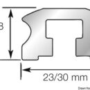 Le rotaie con bulloni scorrevoli sono disponibili nelle misure 1 e 2, e presentano due caratteristiche di rilievo. La prima è costituita dal profilo liscio e pulito, senza fissaggi a vista, la seconda dalla possibilità di installare le nuove rotaie utilizzando i fori dei bulloni precedenti: non occorre quindi preoccuparsi della corrispondenza con l'interasse dei fori precedentemente praticati.Misura 1: per imbarcazioni fino a 10 m carico max di lavoro 900 kg;Misura 2: per imbarcazioni fino a 14 m carico max di lavoro 1500 kg.