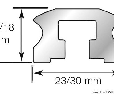 Le rotaie con bulloni scorrevoli sono disponibili nelle misure 1 e 2, e presentano due caratteristiche di rilievo. La prima è costituita dal profilo liscio e pulito, senza fissaggi a vista, la seconda dalla possibilità di installare le nuove rotaie utilizzando i fori dei bulloni precedenti: non occorre quindi preoccuparsi della corrispondenza con l'interasse dei fori precedentemente praticati.Misura 1: per imbarcazioni fino a 10 m carico max di lavoro 900 kg;Misura 2: per imbarcazioni fino a 14 m carico max di lavoro 1500 kg.