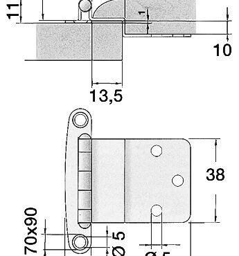 Per la chiusura si consiglia il fermo 38.107.41 o similari.
