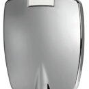 Doccia in ottone cromato, vano di alloggiamento bianco in ASA UV resistente.