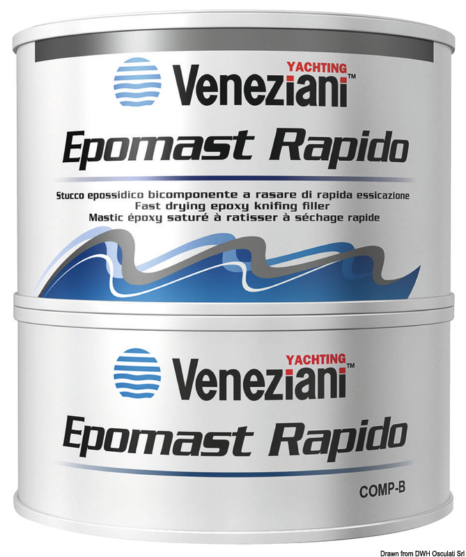 Stucco epossidico a rasare di rapida essicazione e per facile riparazioni, con spessori fino a 10 mm per ogni passata. Può essere usato su qualsiasi supporto trattato con primer o direttamente su epomat-pro o su fondi epossidici.
