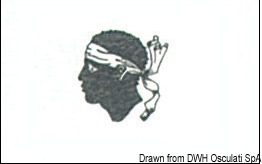 In stamina di poliestere, stampate a tinte indelebili.