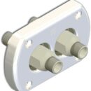 Bulkhead throughout bush twin connection white