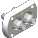 Bulkhead throughout bush twin connection chromed